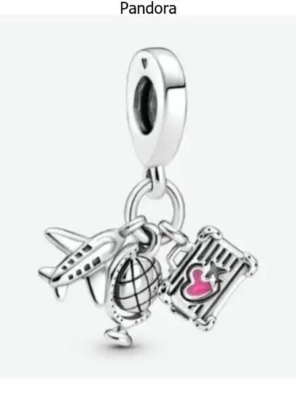 Pandora Airplane, Globe & Suitcase Dangle Charm